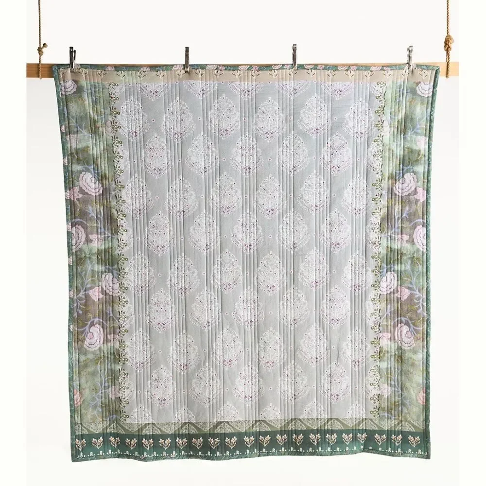Anthropologie The Printed Textured Cotton Quilt Collection Size Queen